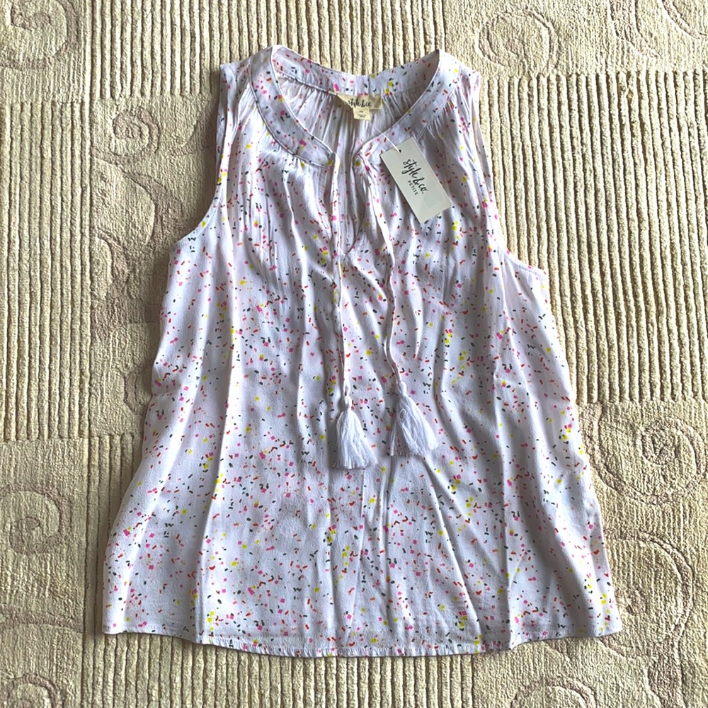 Style & Co Petite white blouse PS